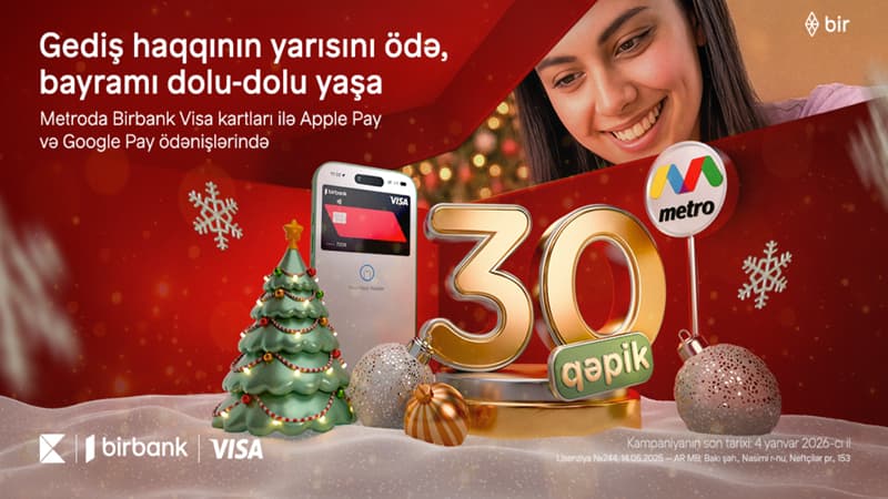 Birbank-dan bayram sürprizi: metroda gediş haqqına 50% endirim edildi