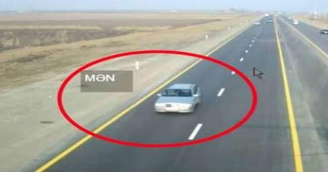 Sürücü yol polisinin radar "tələ"sinin üstünü açdı - VİDEO