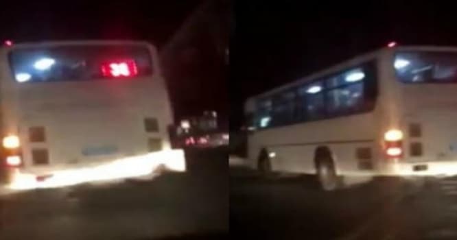 Avtobus sürücüsü sərnişinlərin həyatını təhlükəyə atdı - VİDEO
