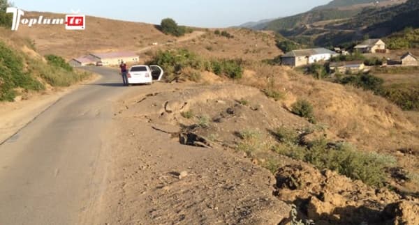 Prezidentin hələ açılışını etmədiyi yol dağıldı... (FOTOLAR)