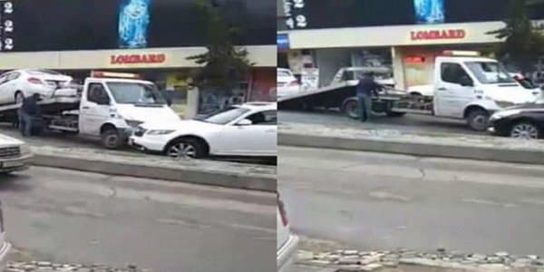 Bakıda evakuator qaydanı belə pozdu (VİDEO)